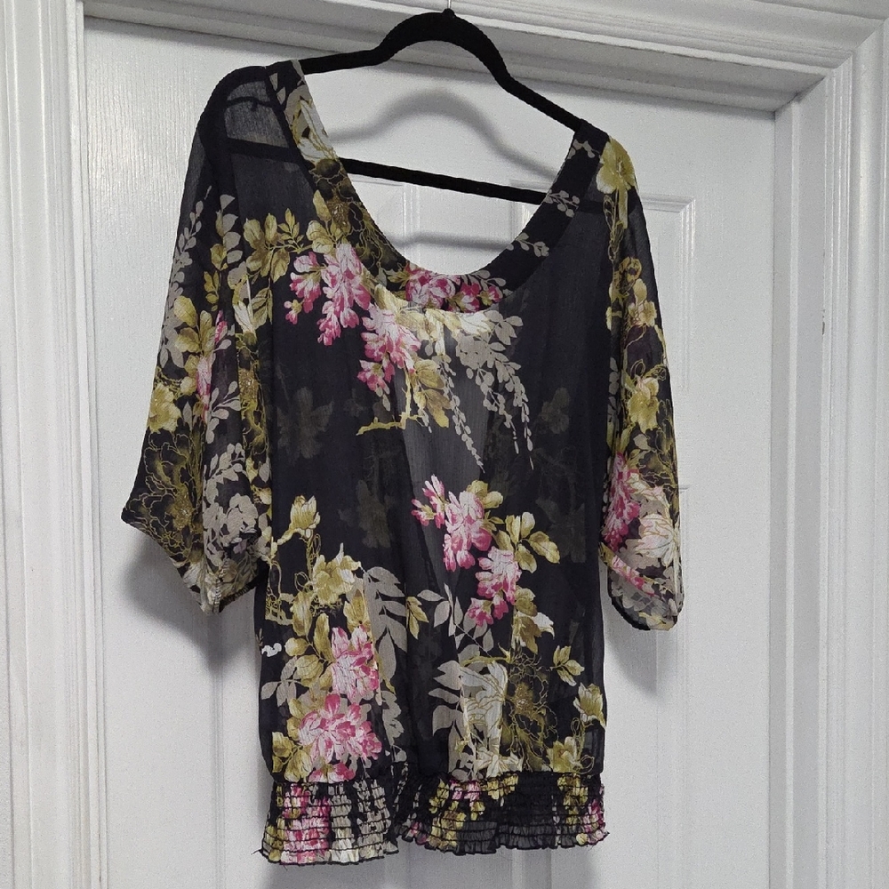 Black Floral Blouse